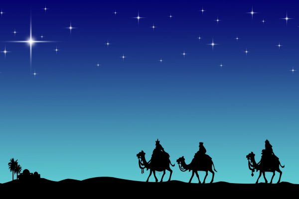 Three wisemans and the star of Bethlehem